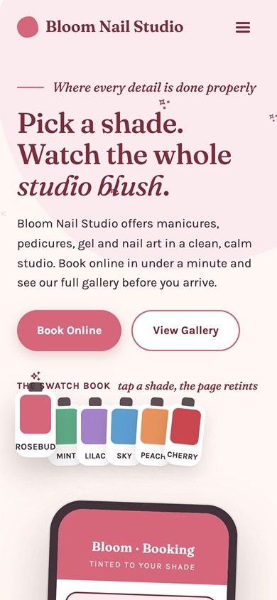 Bloom Nail Studio on a phone